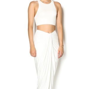 White High-Low Skirt/Crop Top Combo